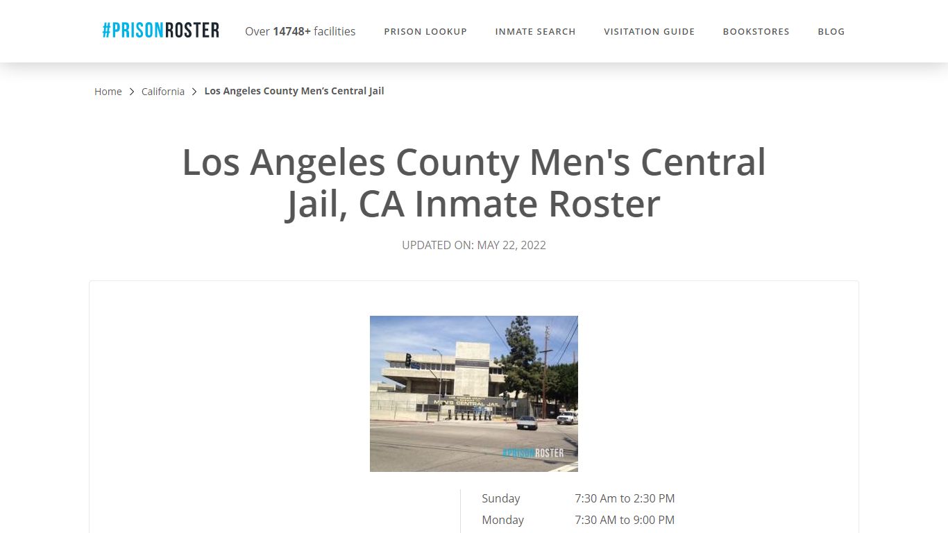 Los Angeles County Men's Central Jail - Inmate Locator